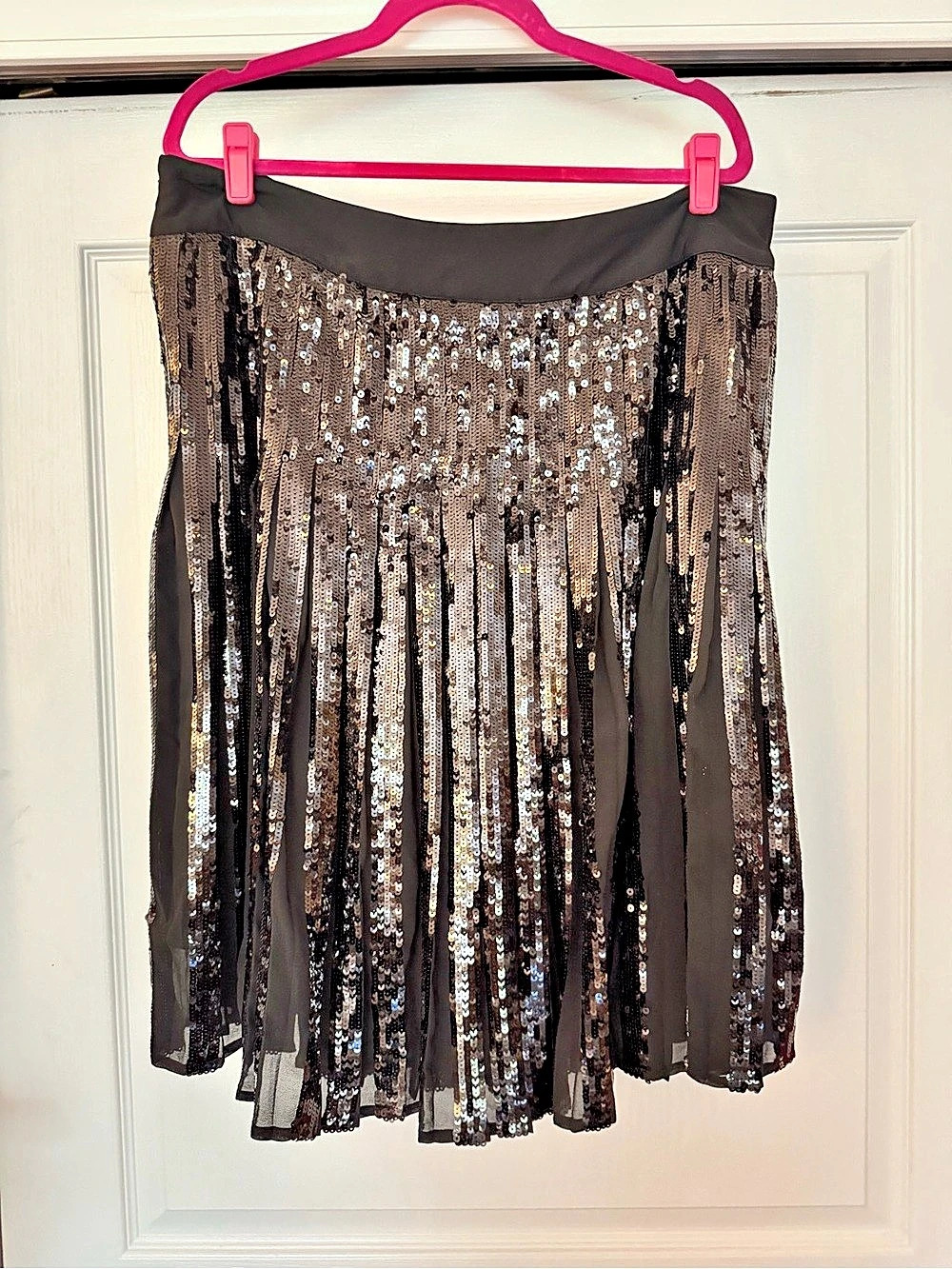 NWT Express Black Sequin Midi Skirt